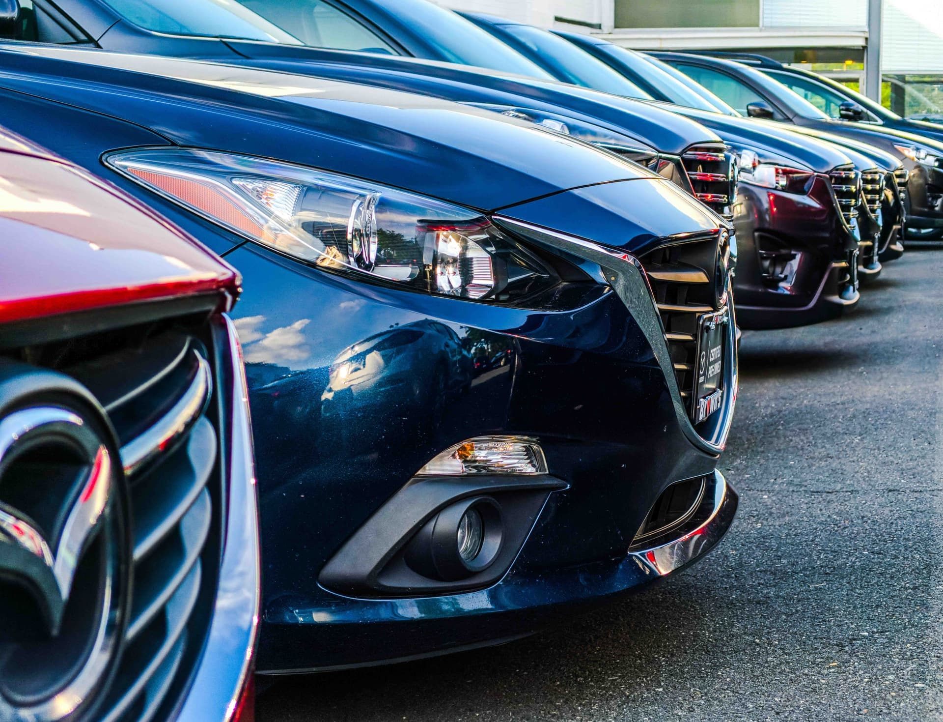 Luxury cars in a row